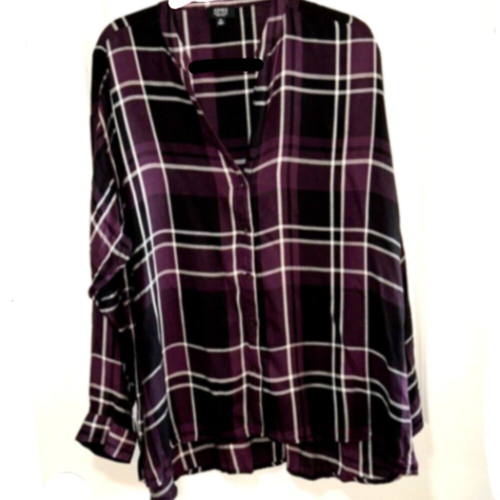 JONES NEW YORK SIGNATURE Women’s Purple Plaid Shirt